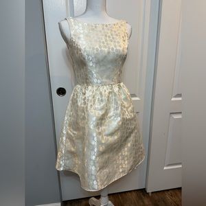 Aqua off-white shiny polka dot dress